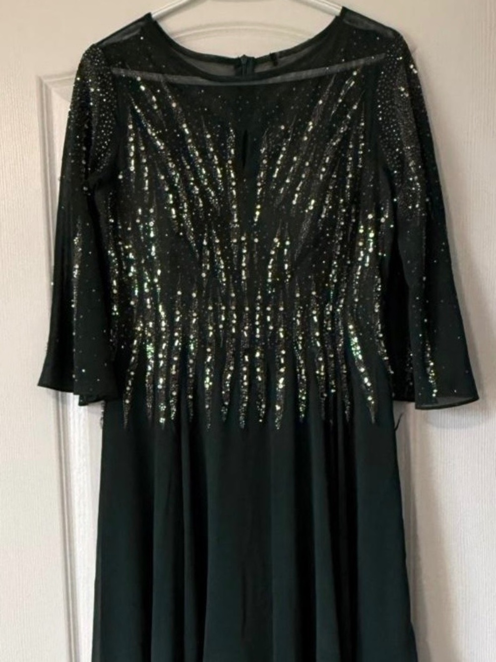 Green dress with silver embellishment